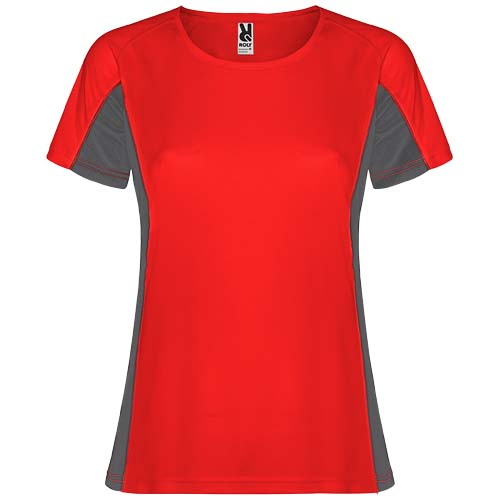 T-shirt Femme personnalisé pour le sport Shanghai ROLY Rouge et Plomb foncé